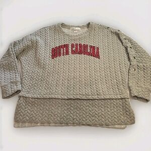 Women's Flying Colors Sweater‎ Size Large L Lagenlook Soft Gray South Carolina